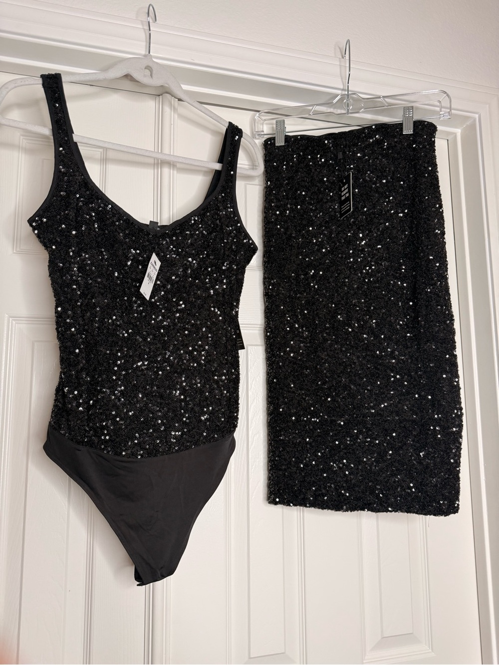 Express Black Sequins set